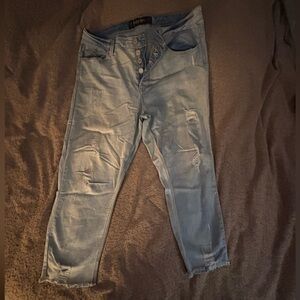 Indigo Rein Light Blue Distressed Boyfriend Jeans